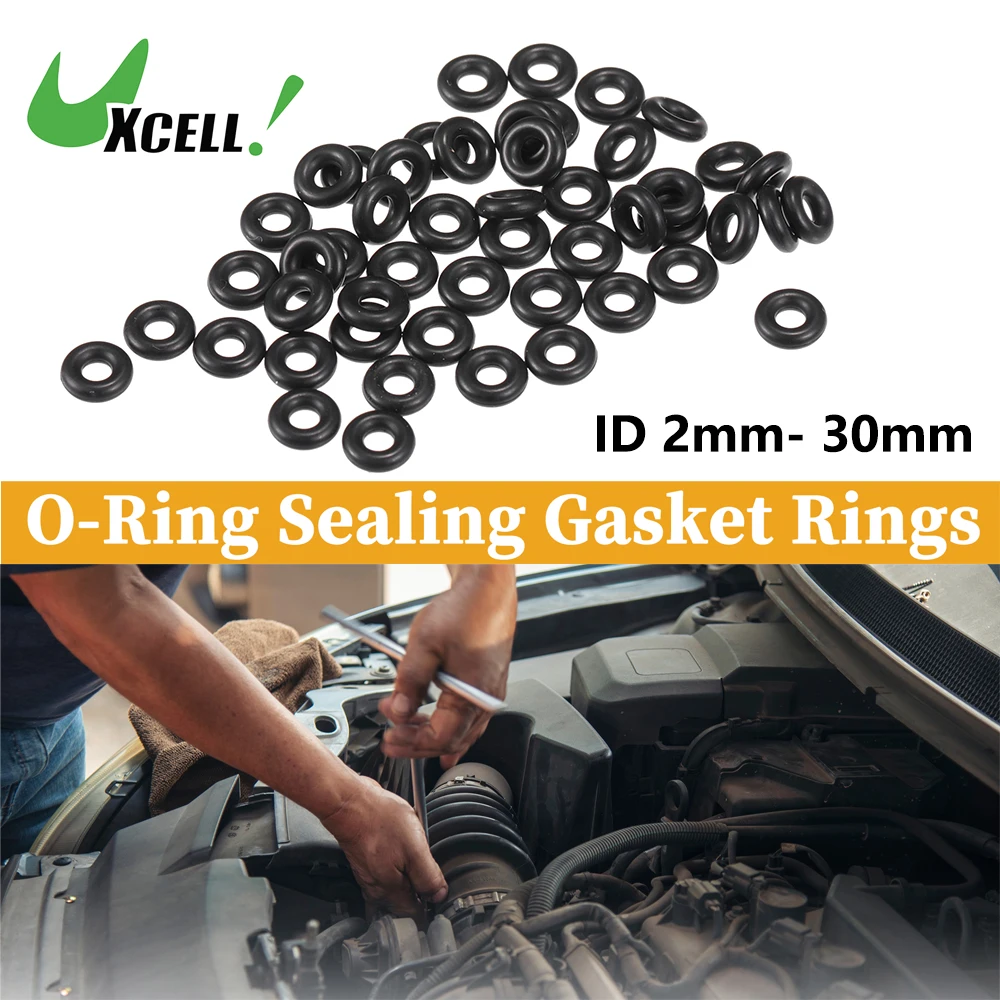 UXCELL 50Pcs 2mm-30mm  ID 1.5mm CS Universal Car O Ring Seal Gasket Car Faucet Repair Trucks Suvs Trailer Tube Sealing