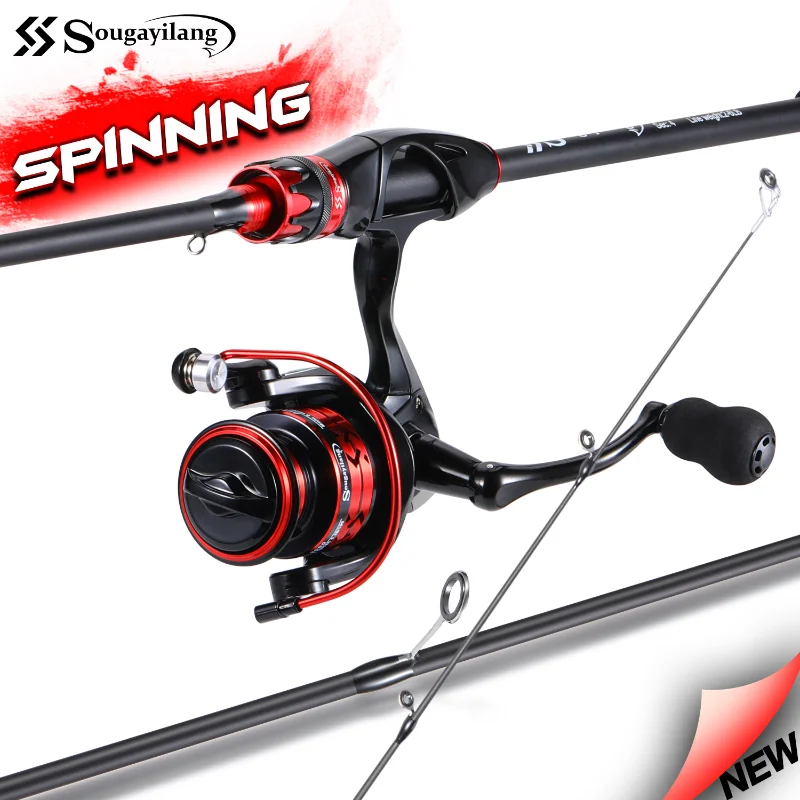 

Sougayilang Spinning Fishing Combo 2.1m Carbon Fiber Fishing Rod 5.2:1 High Speed Ratio Fishing Reel Kit for Freshwater Fishing