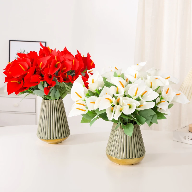 36CM Artificial Colorful Horseshoe Lotus Silk Flowers Wedding Supplies Bride Holding Bouquet Home Decoration Ornaments - view 2