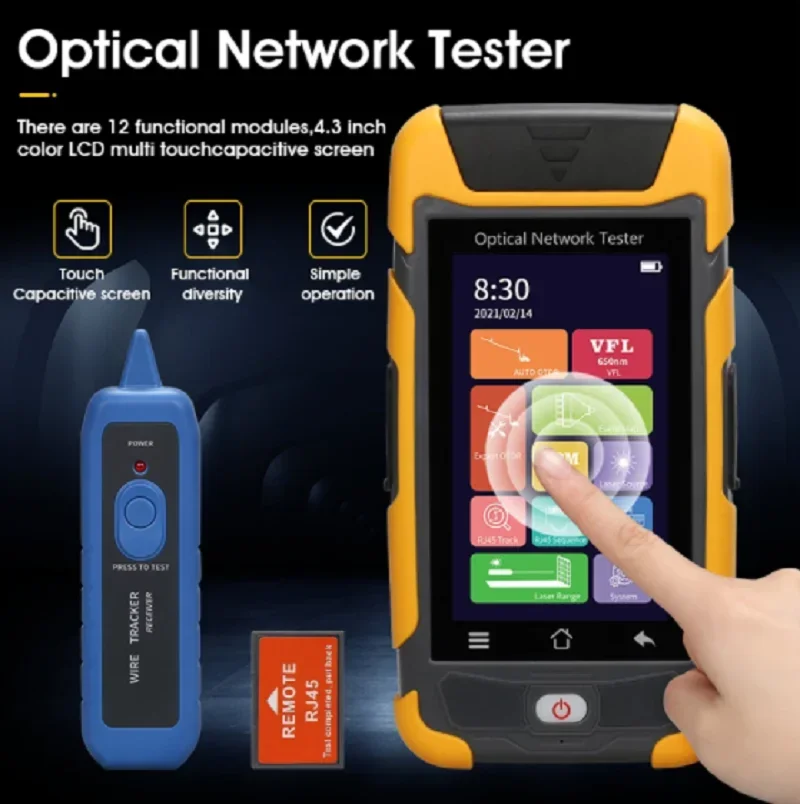 

AUA1315U/A SM MM OTDR 1310/1550nm Fiber Optic Reflectometer Touch Screen VFL OLS OPM Event MapEthernet Cable Tester