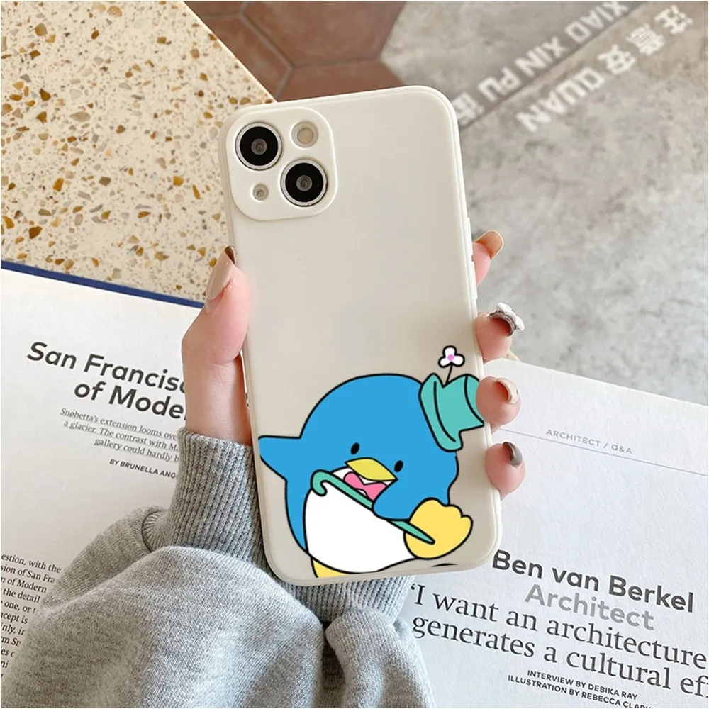 T-TuxedoSam Penguin Phone Case For Iphone 11 13 14 Pro Max X Xr Xs Max Se2020 12mini White Cover Case