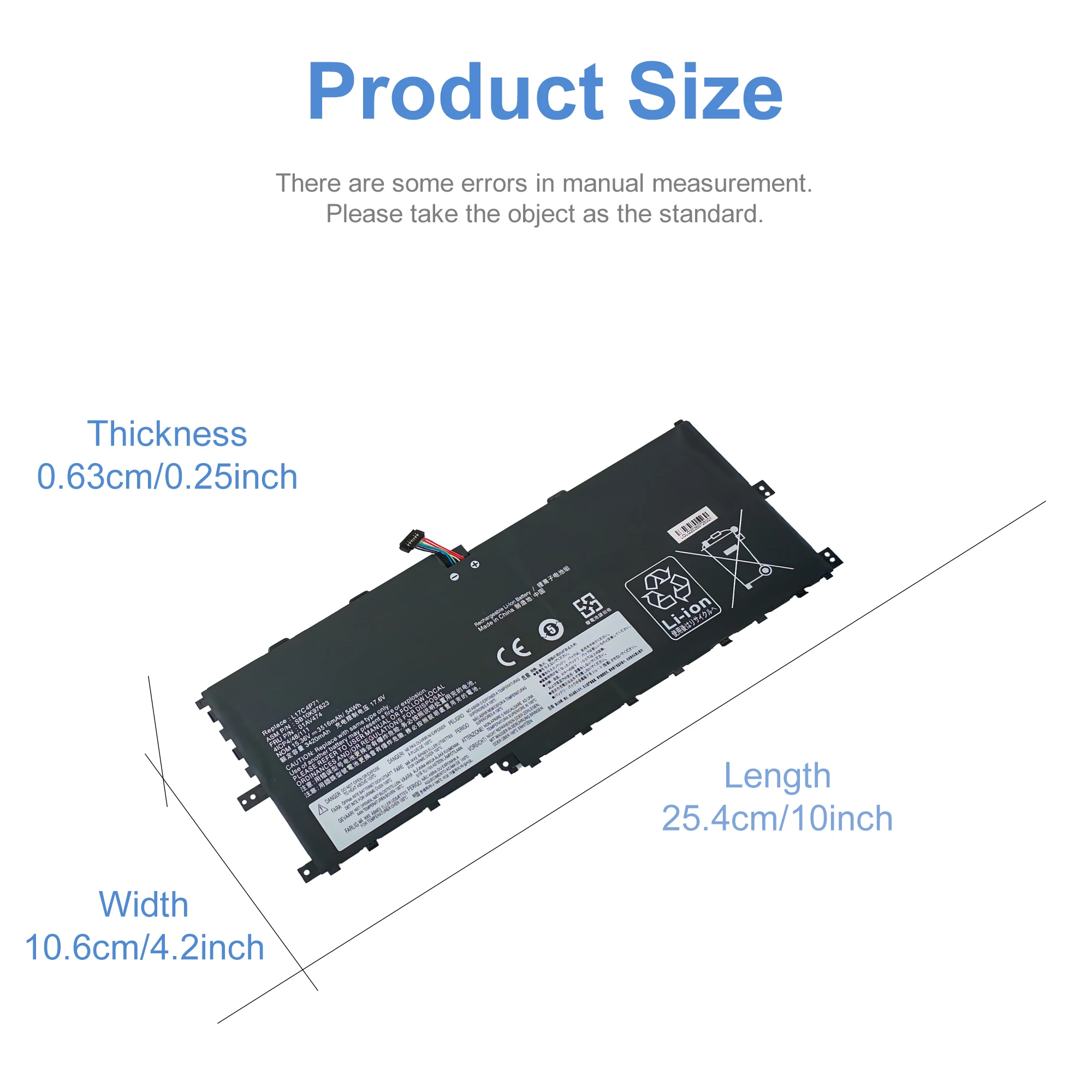 L17M4P71 L17C4P71 Battery For Lenovo ThinkPad X1 Yoga 3rd Gen 2018 Series L17M4P73 SB10K97638 01AV499 01AV474 54WH