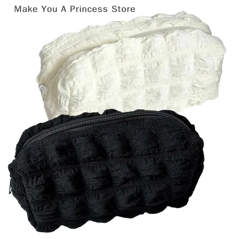 화장품 보관 가방 세면 용품 메이크업 브러쉬 눈썹 연필 립스틱 케이스 여성용 Kawaii Puffs 파우치 주최자