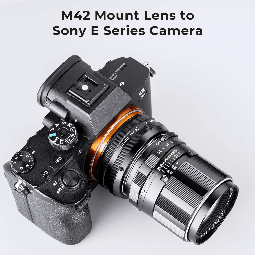 K&F Concept M42-E IV PRO for M42 Mount Lens to Sony E FE Mount Camera Adapter Ring for Sony A6400 A7M3 A7R3 A7M4 A7R4 NEX-F3