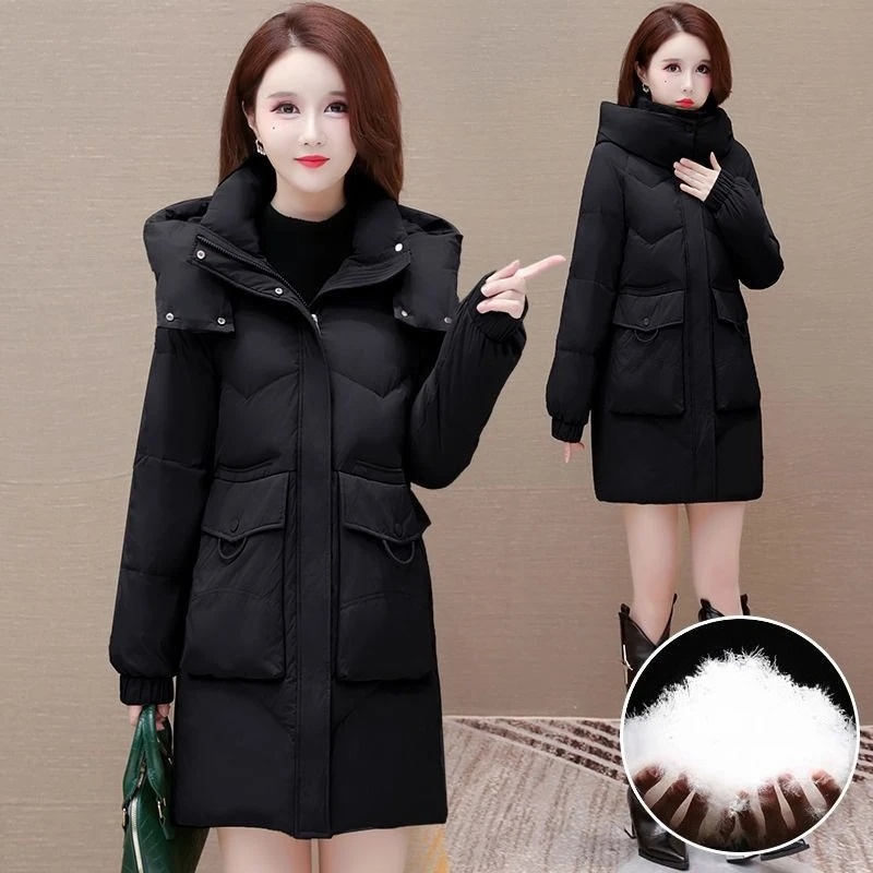 High-end Women's Soil Warm Down Jacket Loose Winter New Fashion Foreign Style Duck Down Casual Large Size Jacket Thickened Coat
