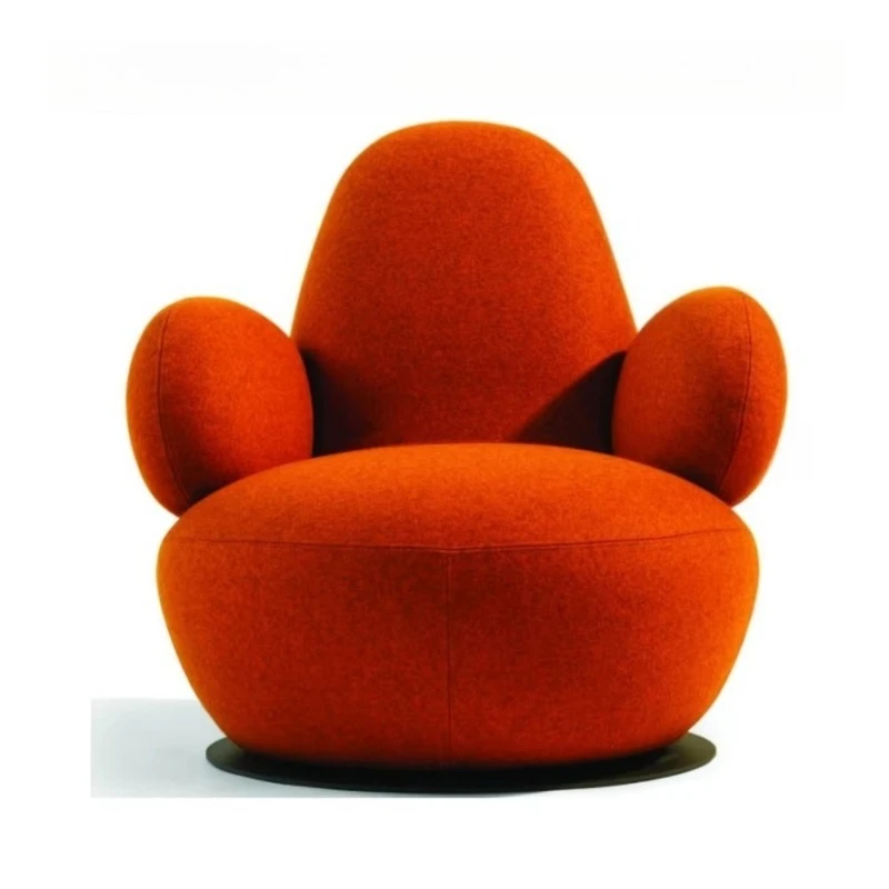 

Light luxury creative design fabric lounge chair living room swivel network red single sofa