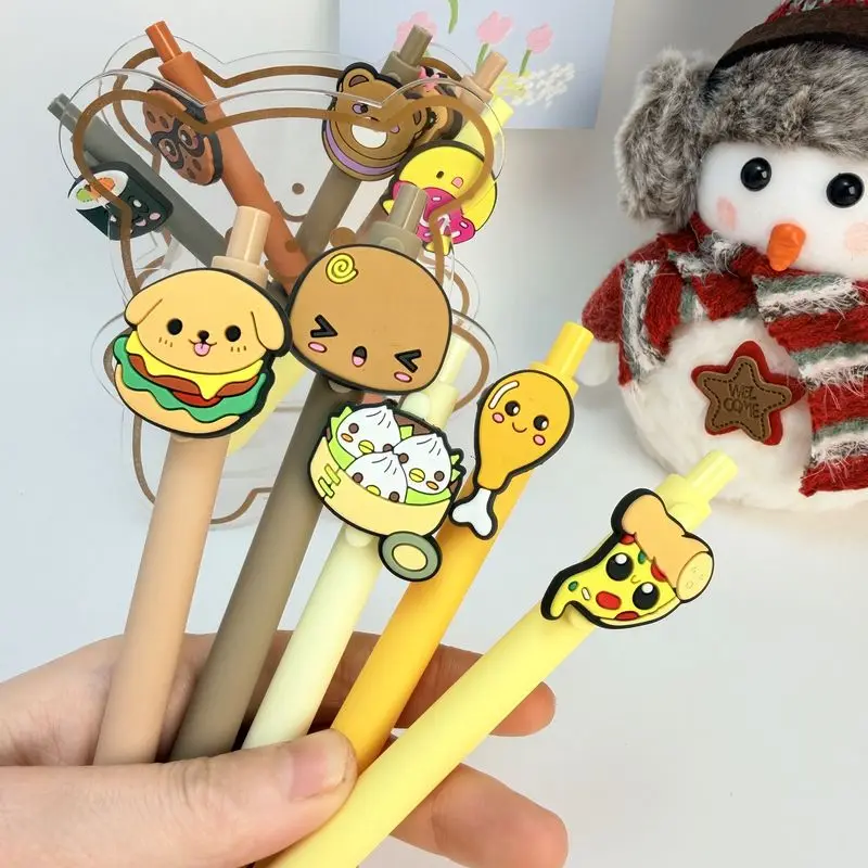 20/30pcs Creative, simple, cute, cartoon-style food-themed retractable ballpoint pen Campus Design Back-to-School Season Funny F