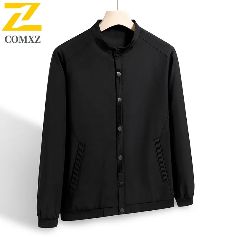

EiAO Windbreaker Men's Stand Collar Youth Trendy Loose Fit Casual Waterproof Windproof Coat Jackets for Hiking Camping Fishing