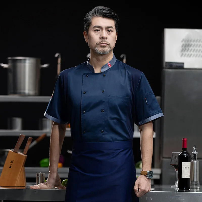 Uniforme de travail de serveur de Restaurant occidental, vêtements de travail de Chef d'été de cuisine de Restaurant d'hôtel à manches courtes