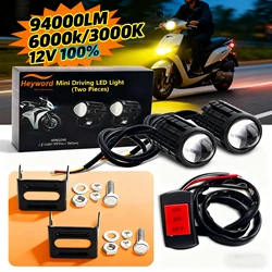 Heyword Motorcycle LED Fog Lights ATV Driving Fog Light Auxiliary Spotlight Projector Lens Super Bright Electric Motor Fog Lamp