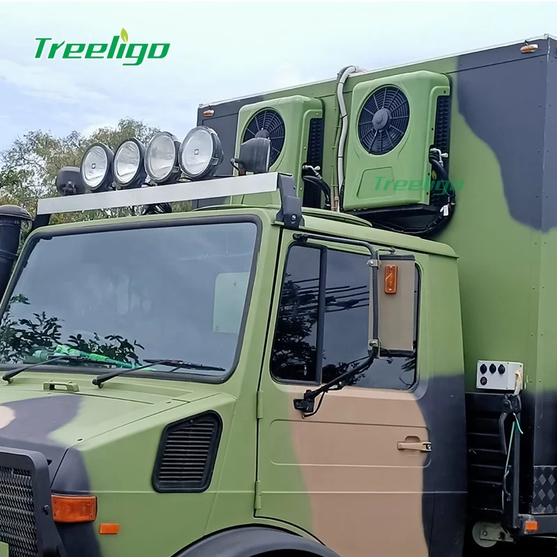 

Universal 12 Volt 24v Dc Air Conditioner Parking Cooler Electric Split Air Conditioning For Truck Car Excavator Tractor Rvs