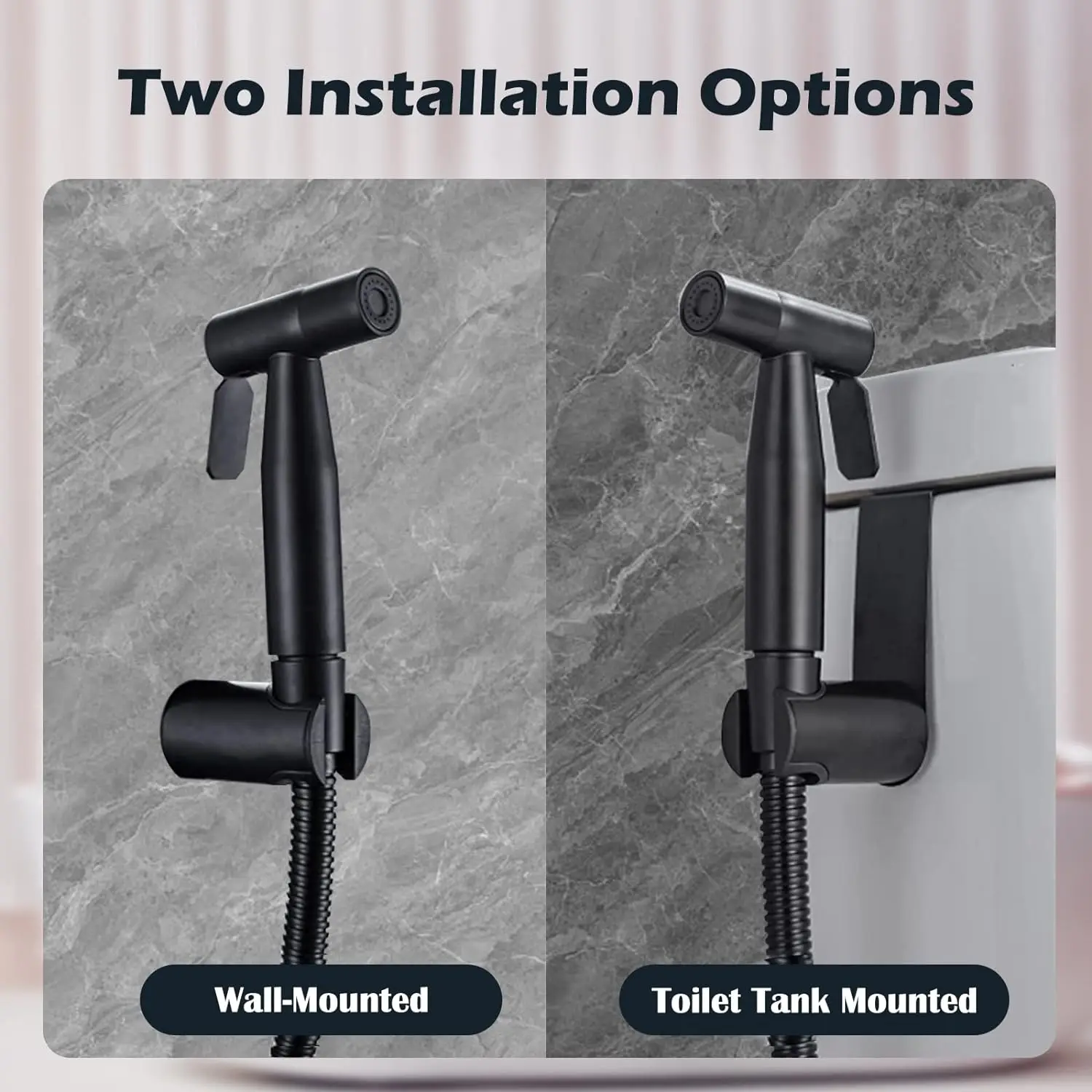 Stainless Steel Handheld Bidet Sprayer Set Toilet Bidet Faucet Bathroom Shower Head Toilet self-cleaning Shower Head no Punching