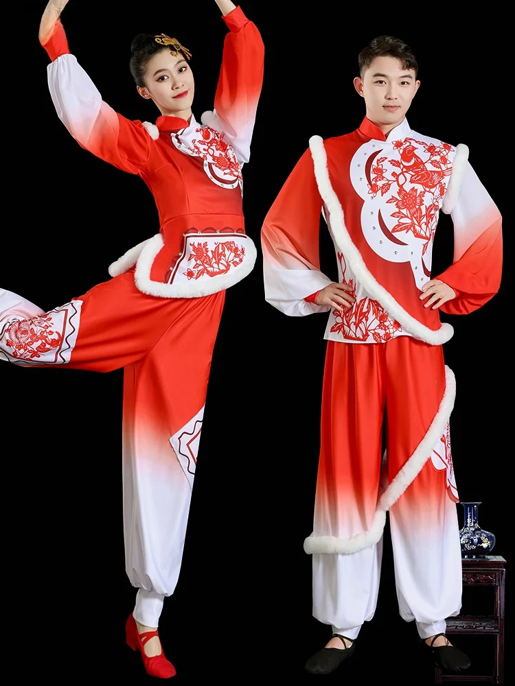 

Новые костюмы для барабанных выступлений 2026 года: танцы с рисовыми венками (Северо-Восток), мужские и женские, для фестивалей барабанного искусства, традиционных праздников и торжеств