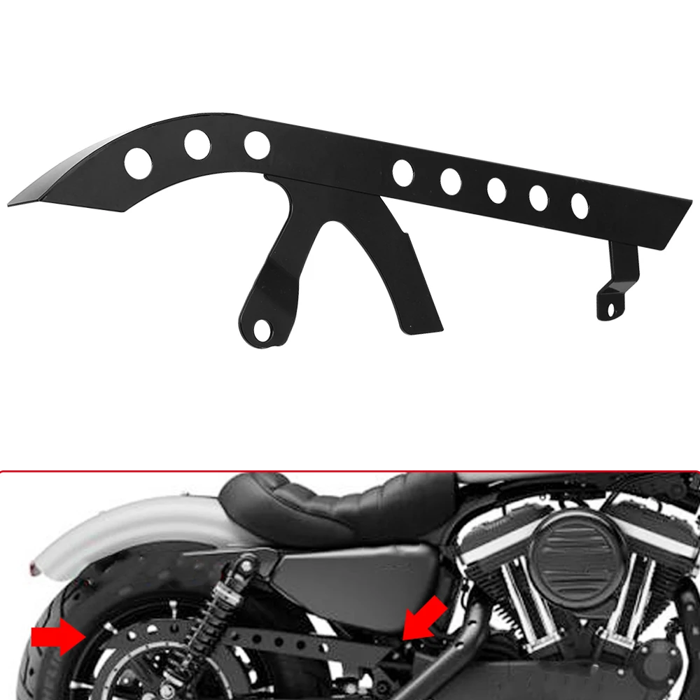 

Motorcycle Black Rear Pulley Guard Drive Pulley Cover For Harley Sportster XL 883 1200 XL883 72 SuperLow Nightster 2004-2018