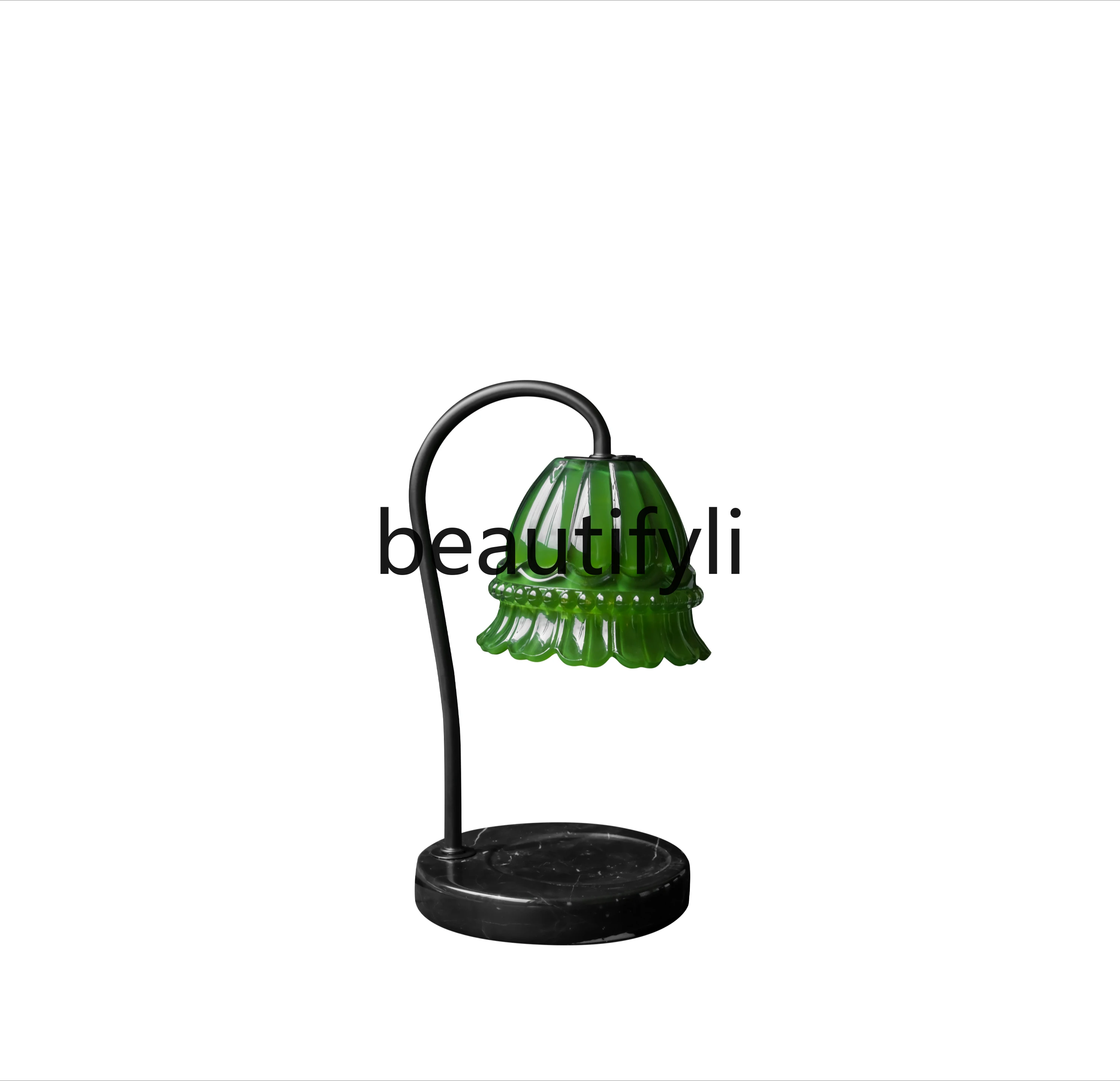 Medieval jadeite lily of the valley aromatherapy marble wax melting lamp/bedside small table lamp conservatory