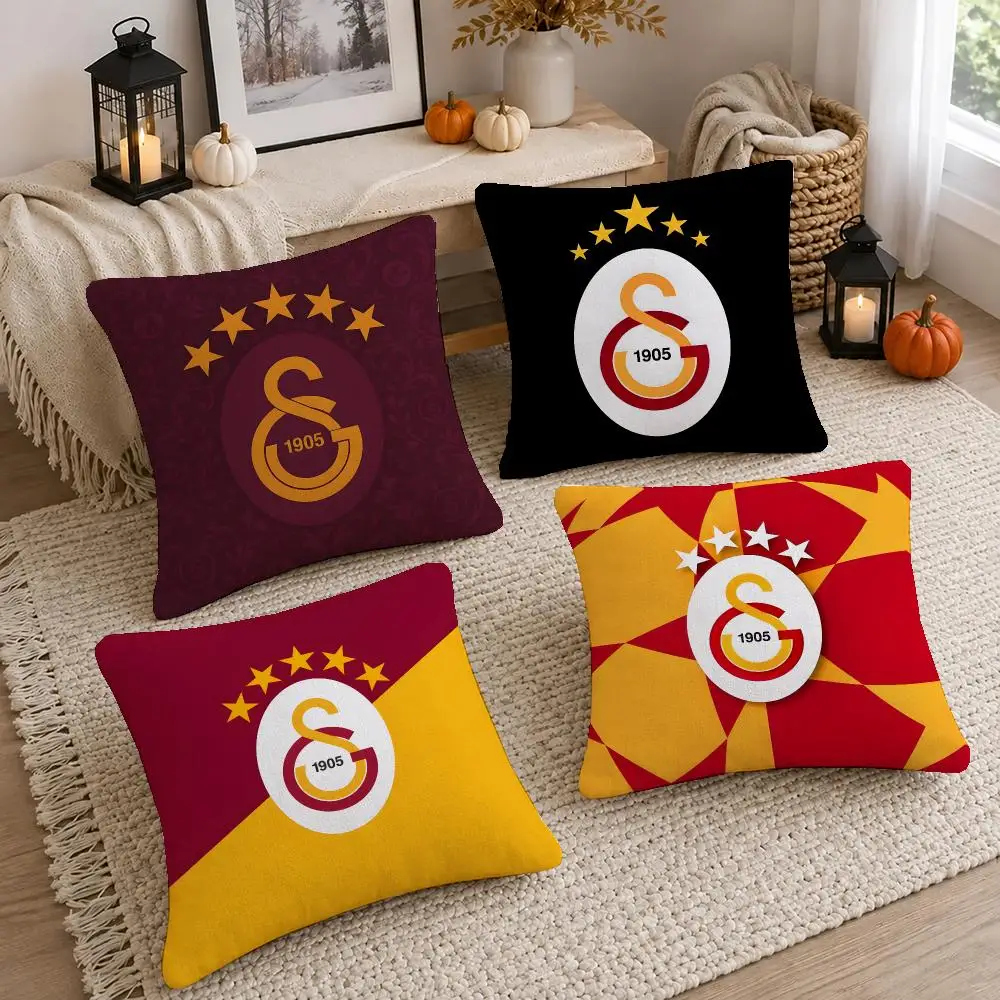 Elite Team Galatasaray S.K. Cushion Cover Short Plush Pillow Cover, Washable Wrinkle-Resistant for Sofa Bedroom Decor Gift