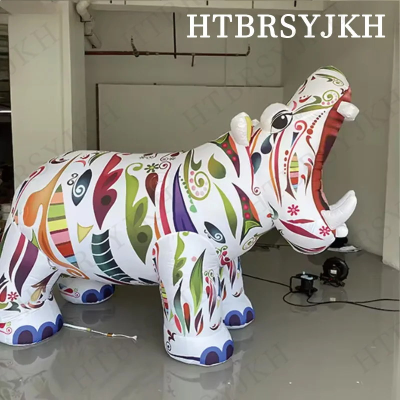 Inflatable color hippo air model animal air model shopping mall square outdoor decorative props