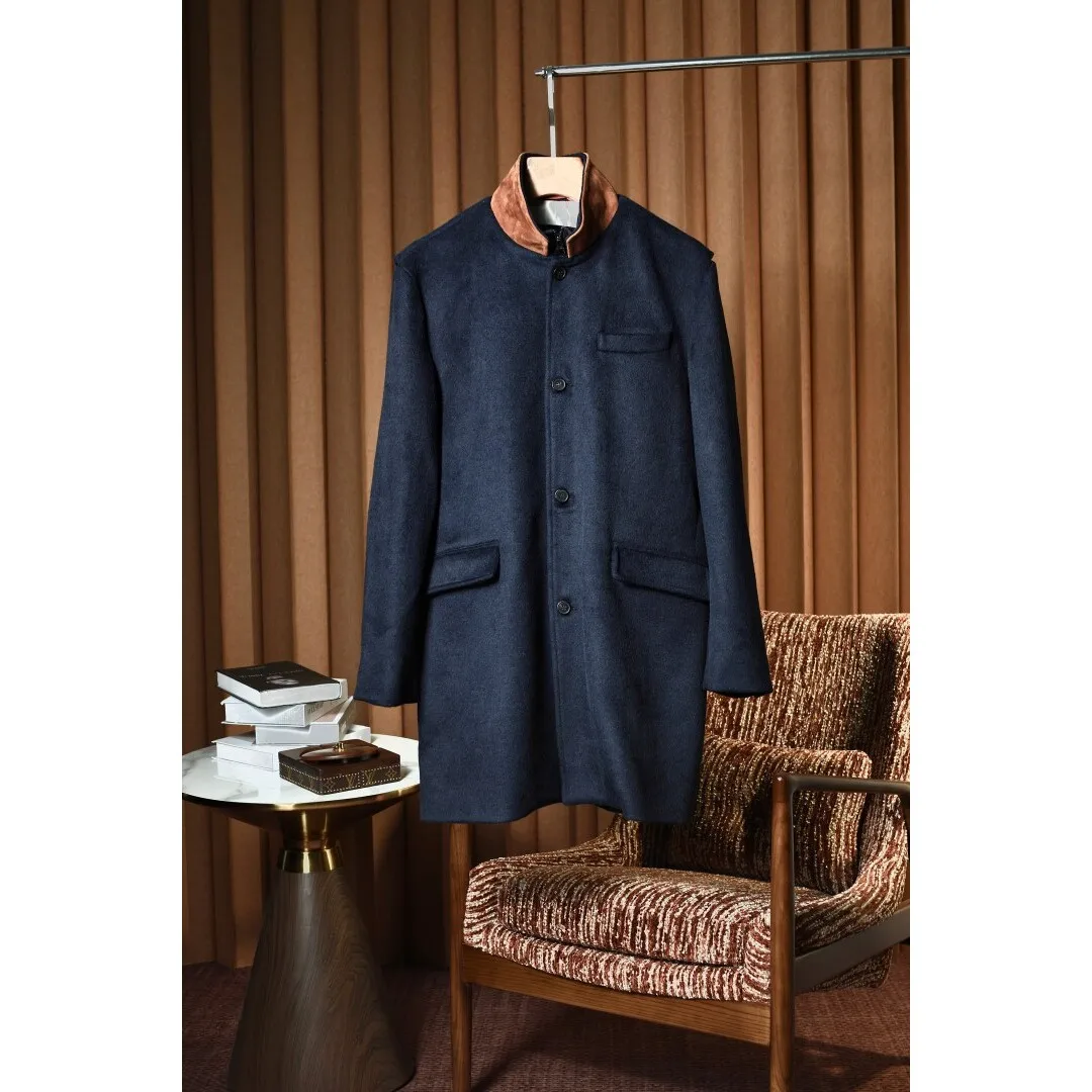 

Men's Camere Wool Blend Jaet Double Layer Collar Busin Casual Ele Mixed Fabric Soft Treaent Autumn Outerwear