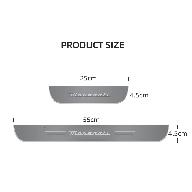 Threshold protection strip For Maserati Levante Ghibli GranTurismo Gran Quattroporte Car Welcome Threshold LED Atmosphere Light