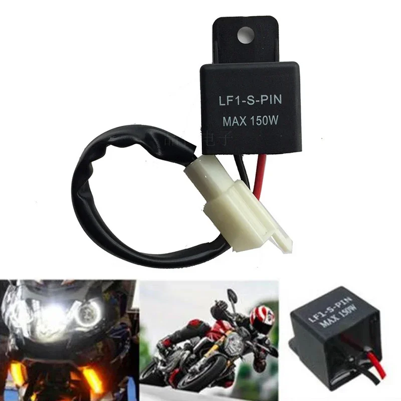 Flasher Relay Terminal Electronic LED Flasher Relay Hyper Flash 2 Pin 12A Electronic LED Flasher Relay Motorcycle Modification