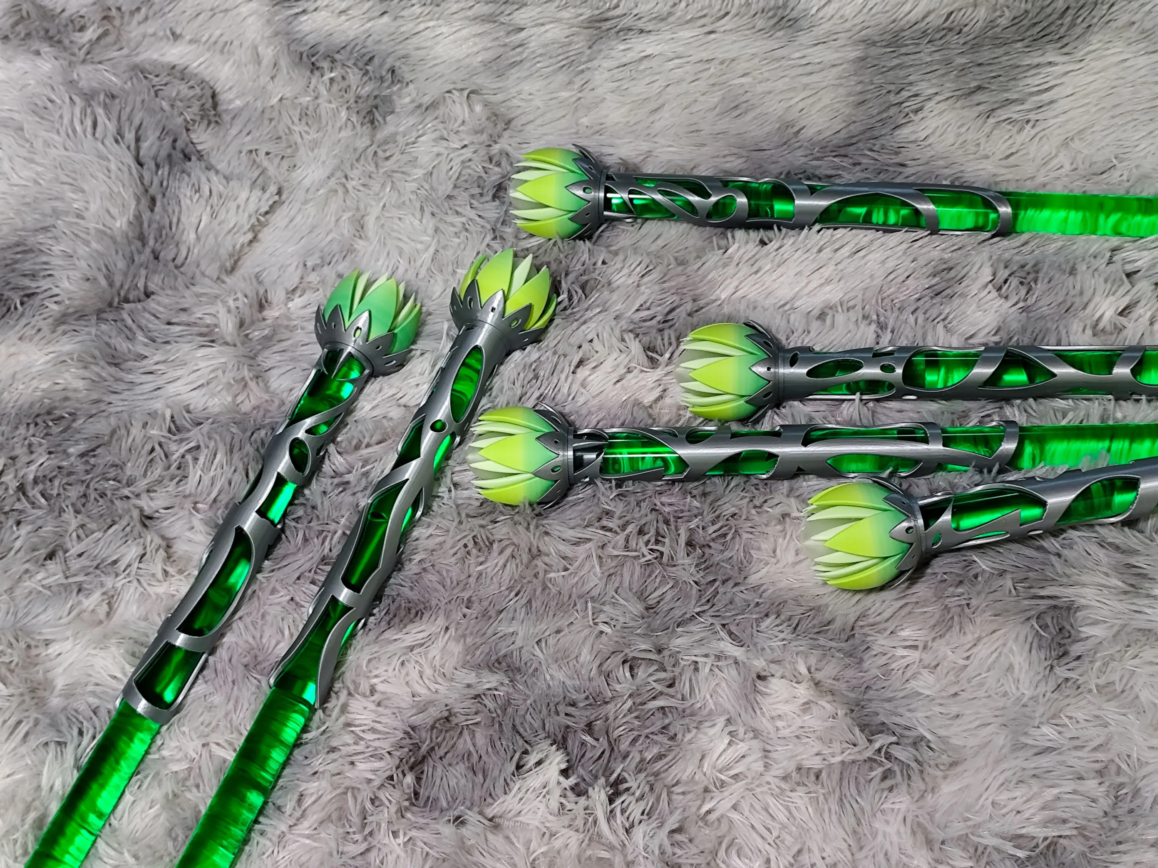 Anime Throne of Seal Sheng Cai'er Green Bamboo Staff Cosplay Props Halloween Carnival Party Props Accessories Game Fans Gift