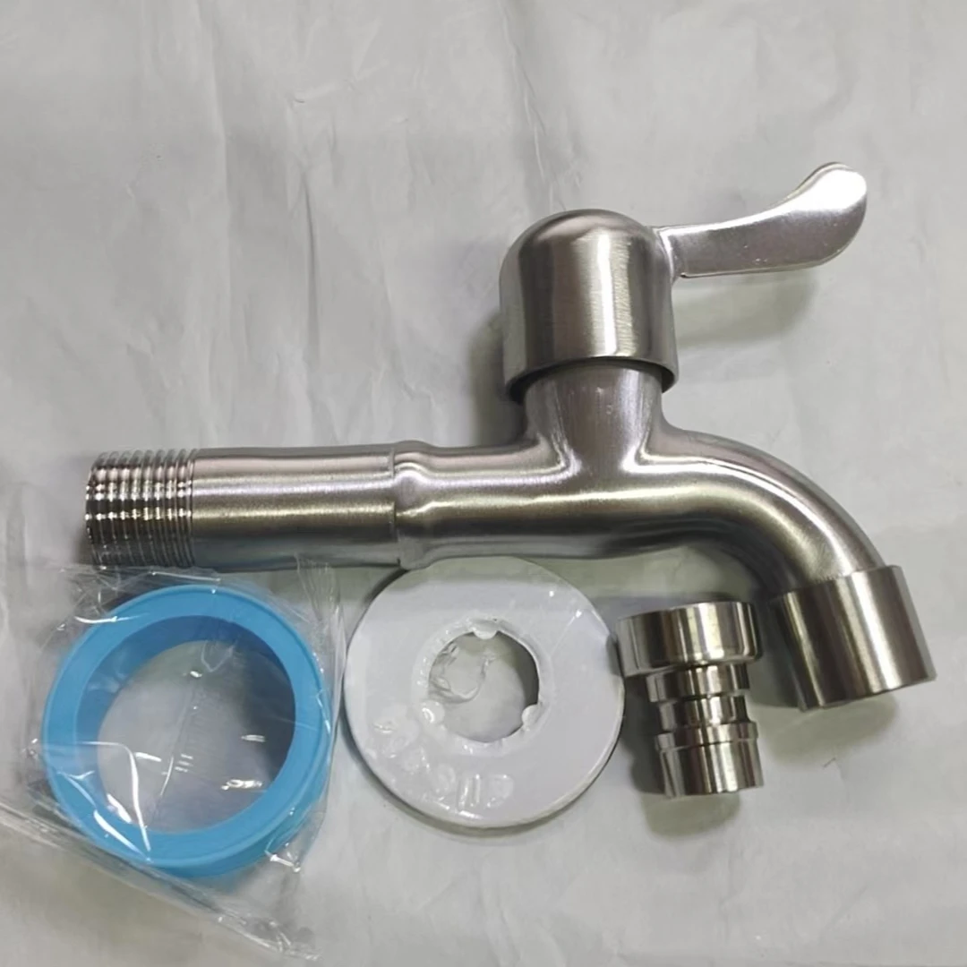304 Stainless Steel Washing Machine Faucet Dual-purpose Mop Basin with Extended Quick Water Spout Connector