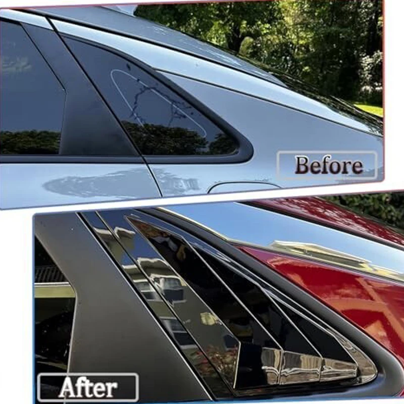 For KIA K5 2021-2023 GT Car Rear Side Louver Window Shutter Cover Triangle Shade Trim Sticker Vent Auto Body Kits Accessories