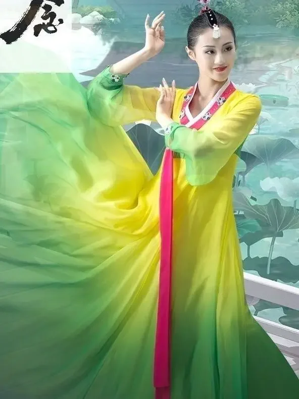 Hanbok Koreańska odzież Tradycyjna koreańska sukienka Hanbok Kobiecy koreański ludowy kostium taneczny Koreański tradycyjny kostium