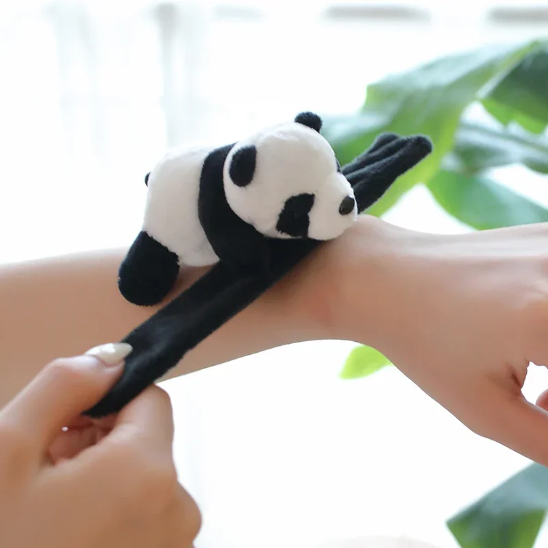 Cute Cartoon Panda Snap Ring Panda Bracelet Panda Plush Hand Ring  Creative Bracelet Plush Toy Children's Birthday Gift image 5
