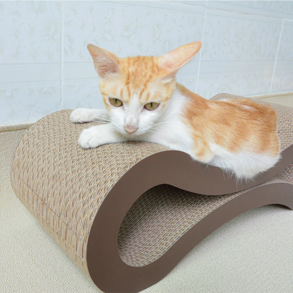 8-Shape Cat Scraper Double-sided Design Luxury Corrugated Paper Grinding Claws Toy Cardboard Cat Scraper Board