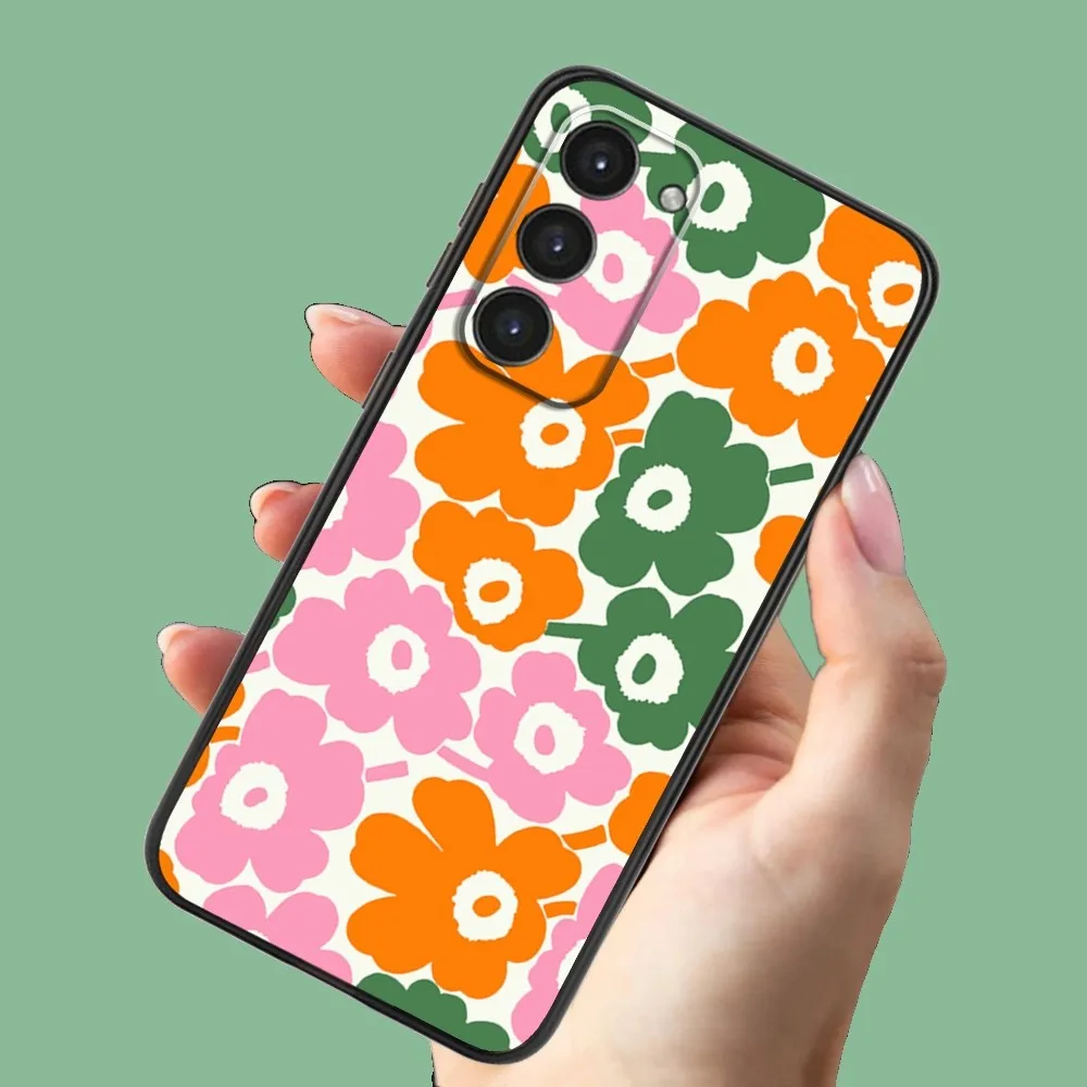 Flower U-Unikko Phone Case For Samsung Galaxy A13,A21s,A22,A31,A32,A52,A53,A71,A80,A91 Soft Black Shell