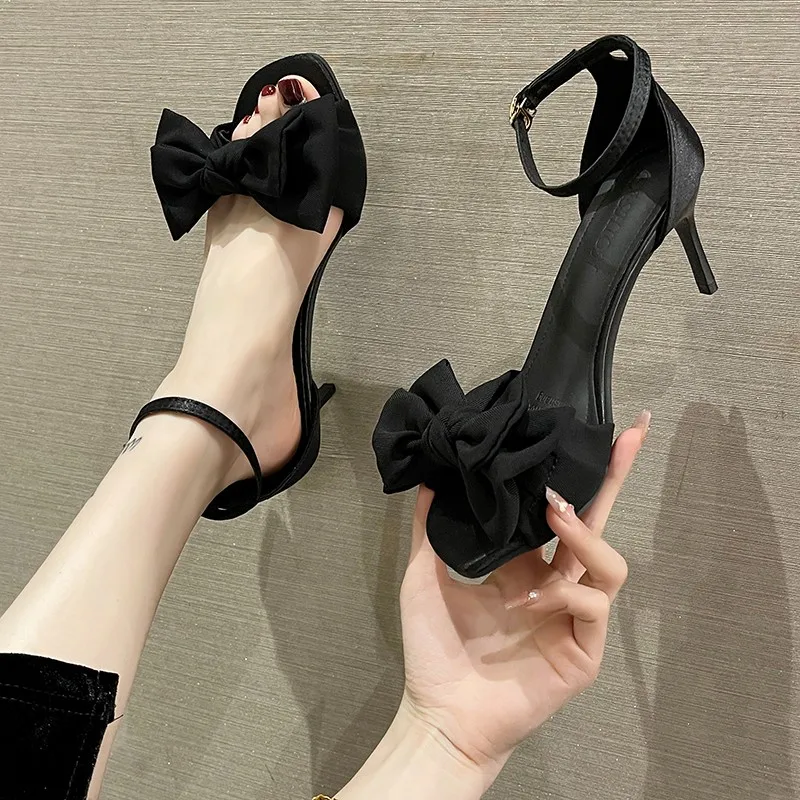 Shoes Bow-knot Pumps Women High Heels 2024 Fashion Women Thin Heels Lady Stiletto Shoes Wedding Shoes Classic Pumps Footwear