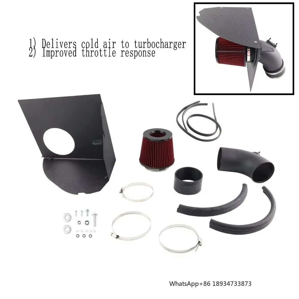 4 "Koude Luchtinlaatsysteem Kit + Rood Filter voor BMW 2019 + M340i B58 G20 G21 G23 2022 + M240i B58 3.0L Motor Turbo Inlaat