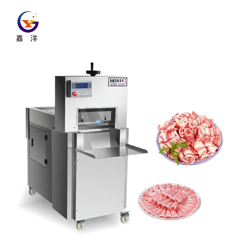 Stainless Steel Frozen Meat Slicer for Beef Mutton Rolls Bacon Household Motor Core Meat Slicing Machine