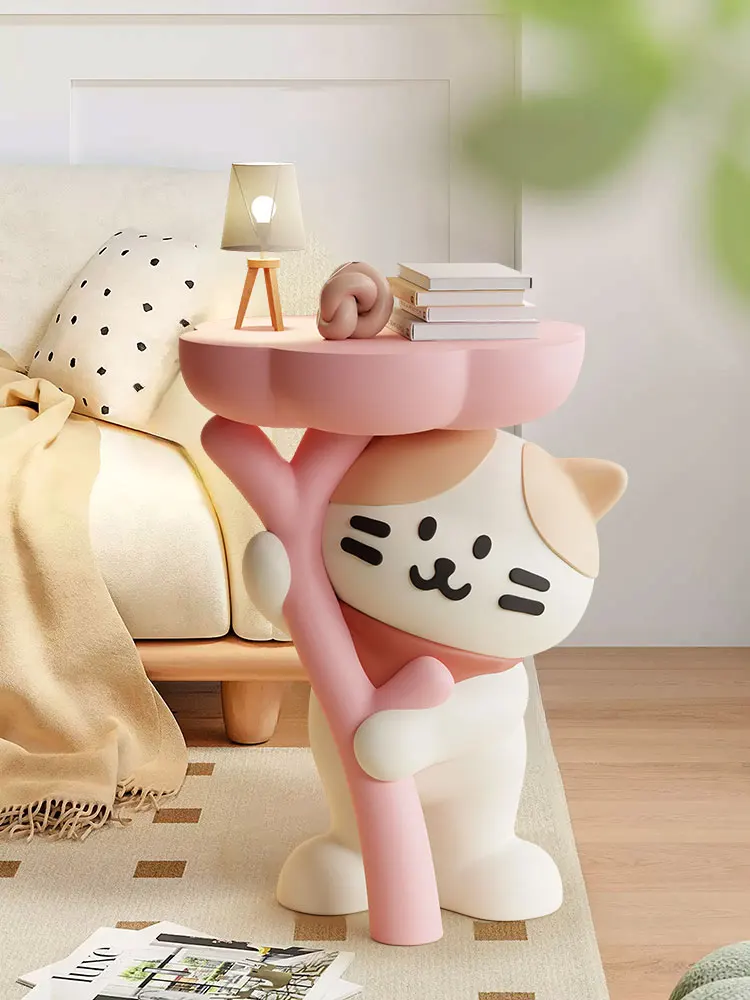 Cartoon Cat Tea Table Sculpture,Floor Decoration,Luxury Living Room,TV Cabinet,Sofa Corner Tables,Statue Ornament Customized