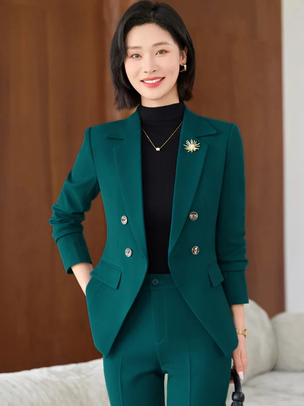 Professional Women's Suiting Set Slim Fit Interview Outfit Hostess Style Autumn Winter New Arrival Elegant Lady  Look