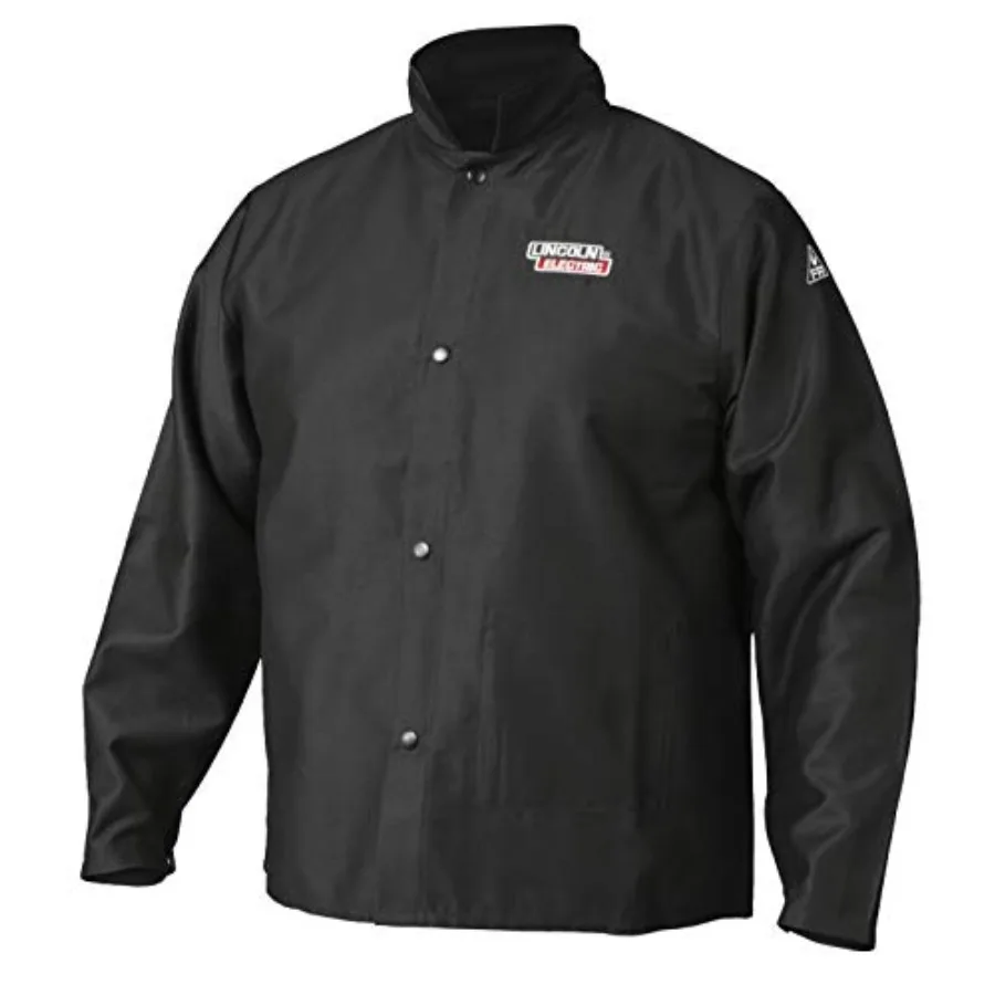 

Lincoln Electric Premium Flame Resistant FR Cotton Welding Jacket Breathable Black K2985 - (M -3XL