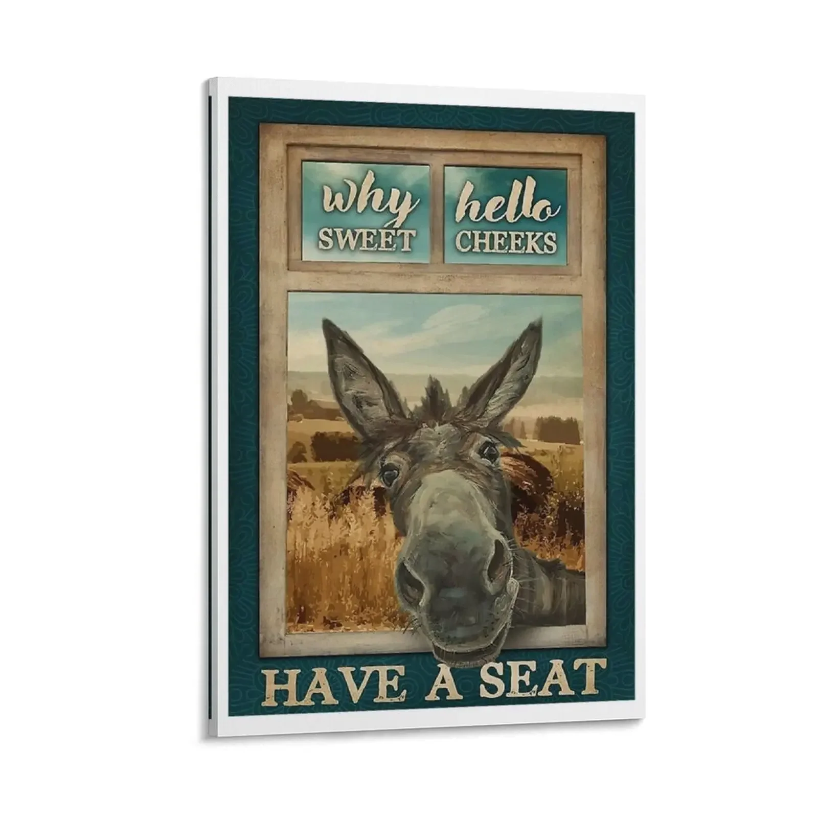 

Donkey Sweet Cheeks Have a Seat Canvas Painting wall decoration paintings Paintings on the wall Decor for room