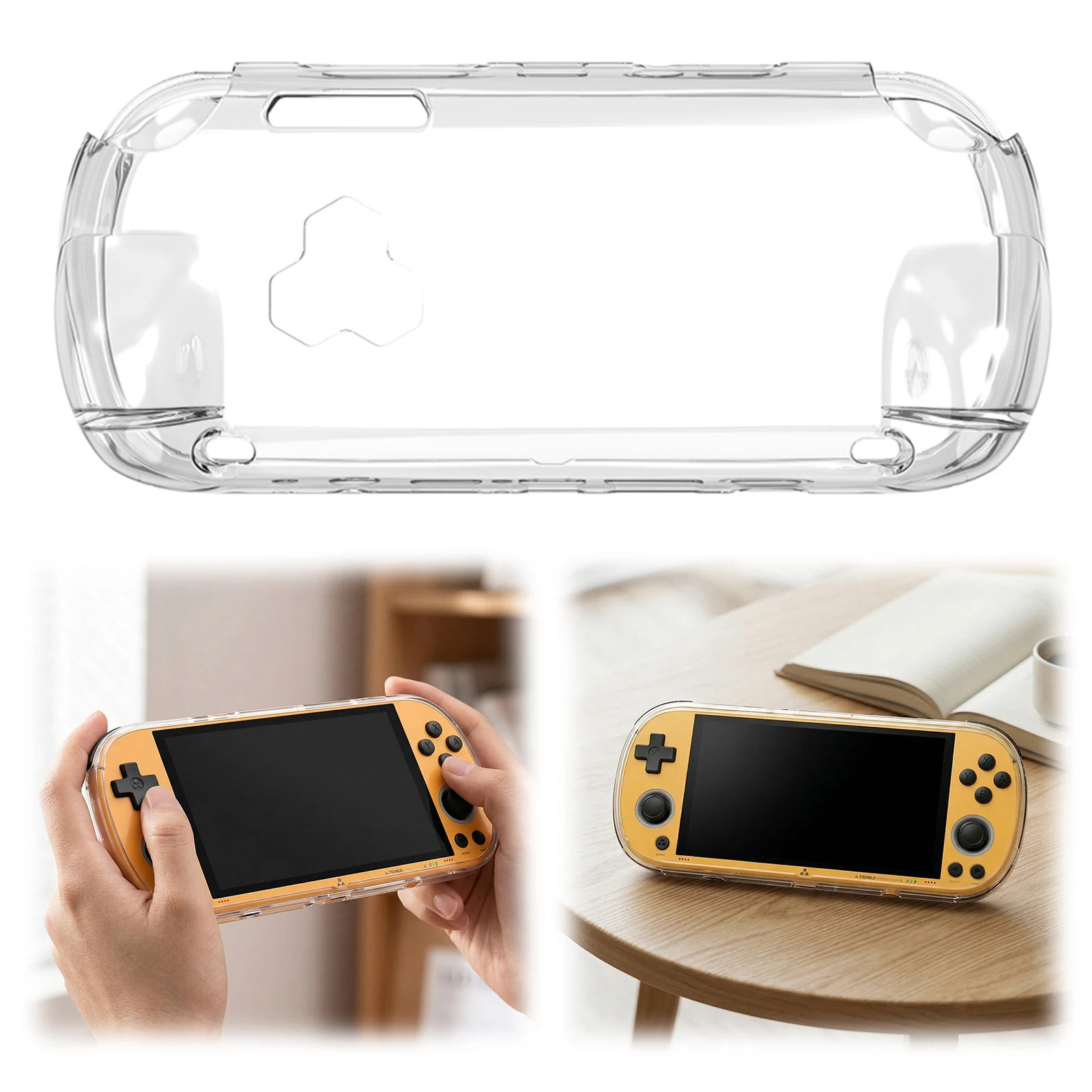 Clear Transparent Case TPU Soft Rubber Case Anti-Slip Anti-Drop Transparent Protective Cover for TRIMUI Smart Pro S Game Console
