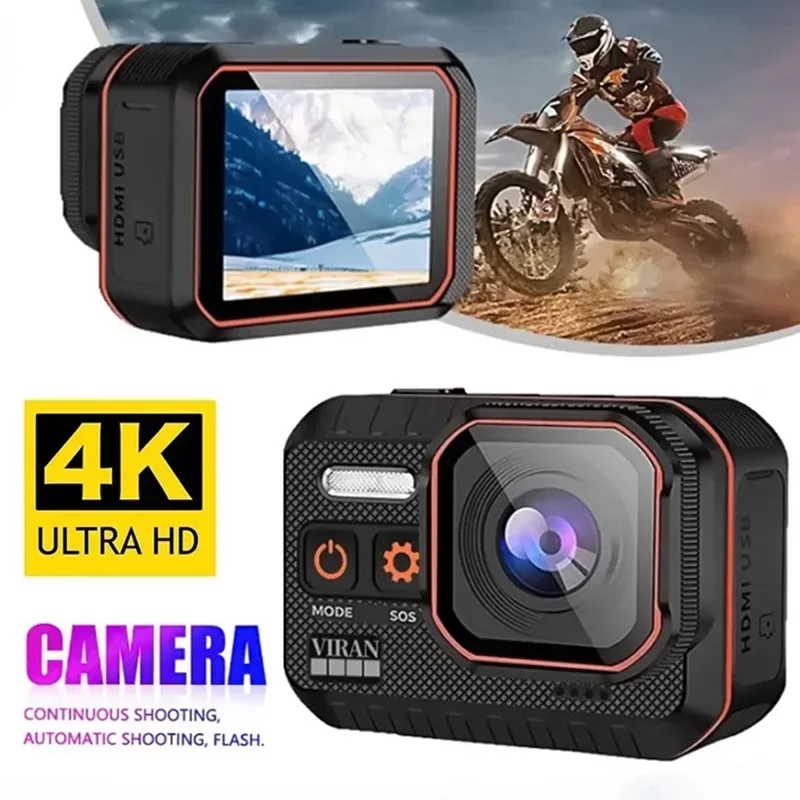 

4K Mini Camera With Remote Control Screen 60FPS Waterproof Sport Camera drive recorder Sports Camera Helmet Action Cam