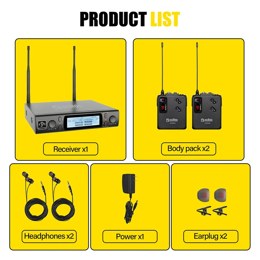 Двойная Беспроводная система ушного монитора dgног PSM400 UHF, моноканальный профессиональный мониторинг IEM для студии выступлений на сцене