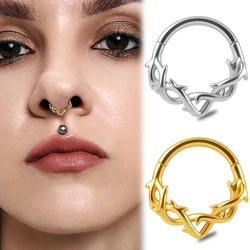 Doearko 1PCS Surgical Stainless Steel Resin Septum Clicker Segment Nose Ring Ear Cartilage Tragus Helix Piercing Body Jewelry