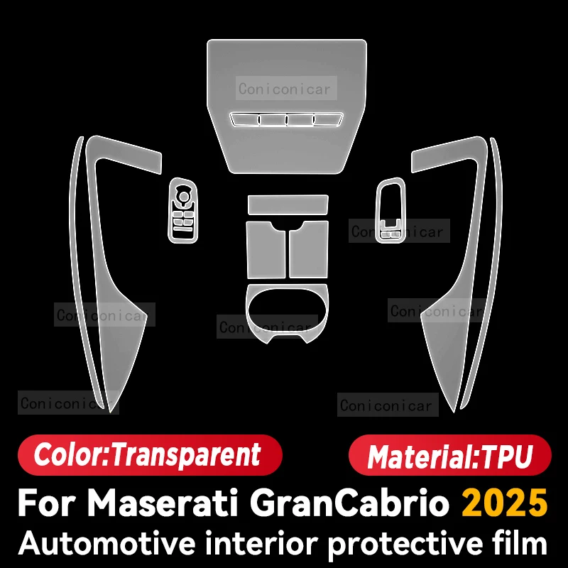 For Maserati GranCabrio 2025 Panel Dashboard Navigation Automotive Interior Protective Film TPU Anti-Scratch Accessories