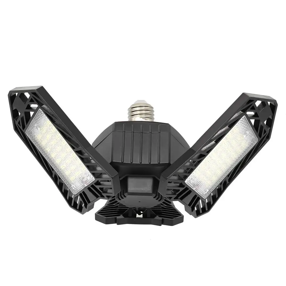 Luz LED para garaje, iluminación Industrial de 60W con 3 paneles ajustables, deformación de 6000LM, ángulo ajustable, E26/E27