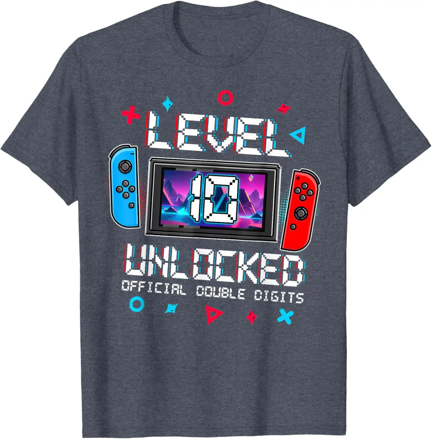 Awesome Level 10 Unlocked Gaming 10th Birthday Video Gamer T-Shirt