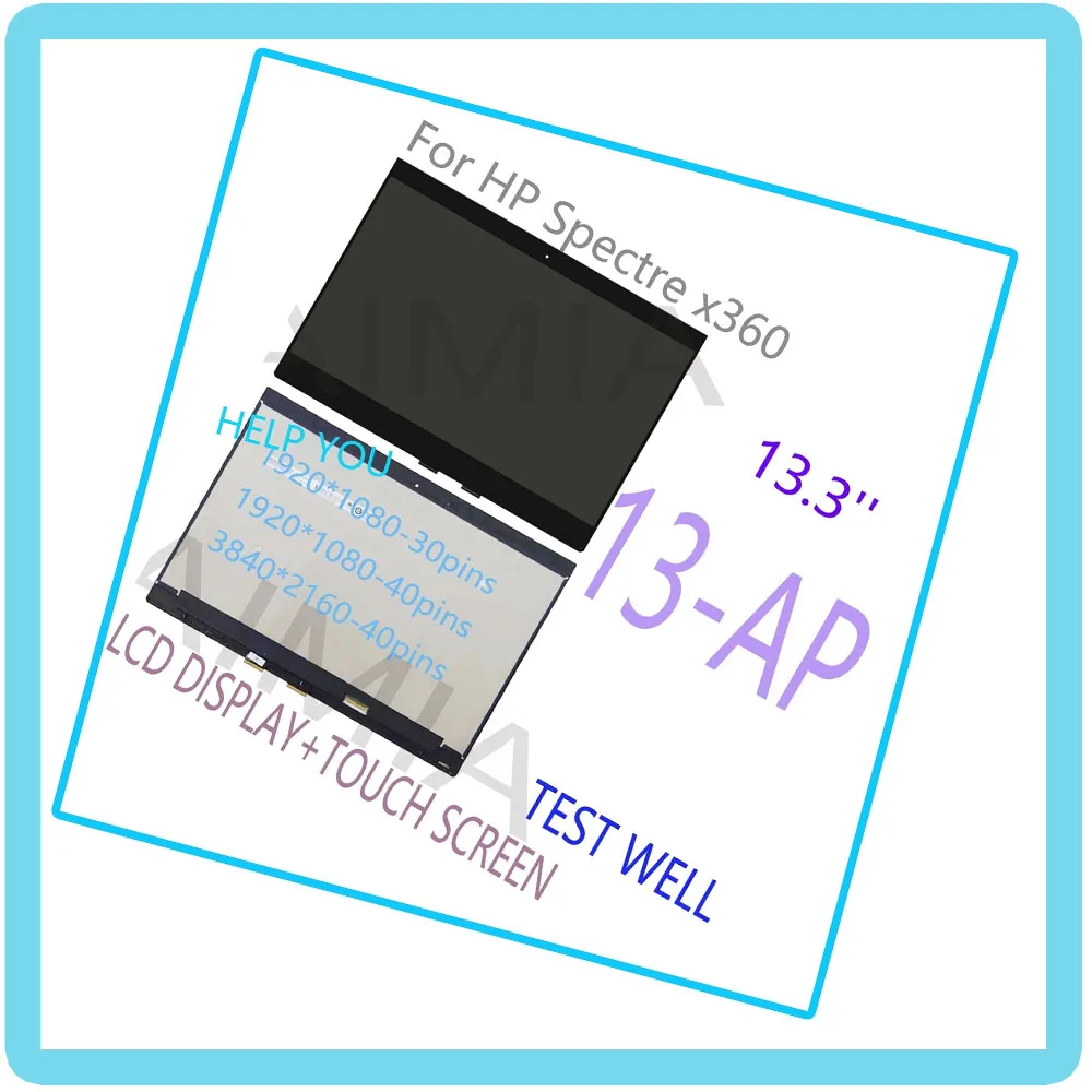 13,3 ''para Hp Spectre x360 13-ap pantalla Lcd MONTAJE DE digitalizador con pantalla táctil para Hp Spectre x360 13-ap Series B133han05.7 M133nv