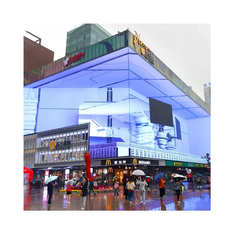 High-quality customized full-color large-screen 3D giant video wall advertising player billboard outdoor fixed LED display