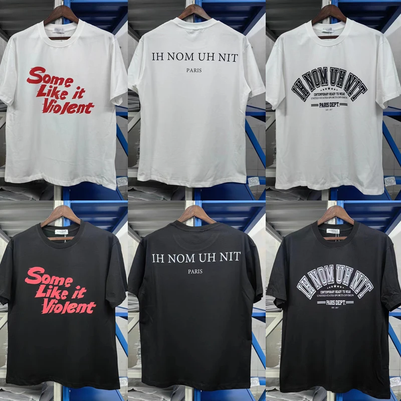 

High Street Letter Print IH NOM UH NIT T-shirt Summer Cotton Casual Loose Ih Nom Uh Nit Short Sleeve Tops Men Women