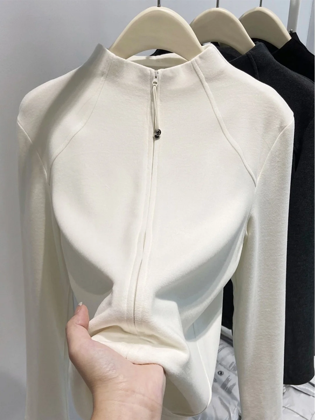 Profundo ey acolchoado para baixo Jaet feminino fino ajuste pulôver f gola alta cardigan sle roupa interior para outono inverno