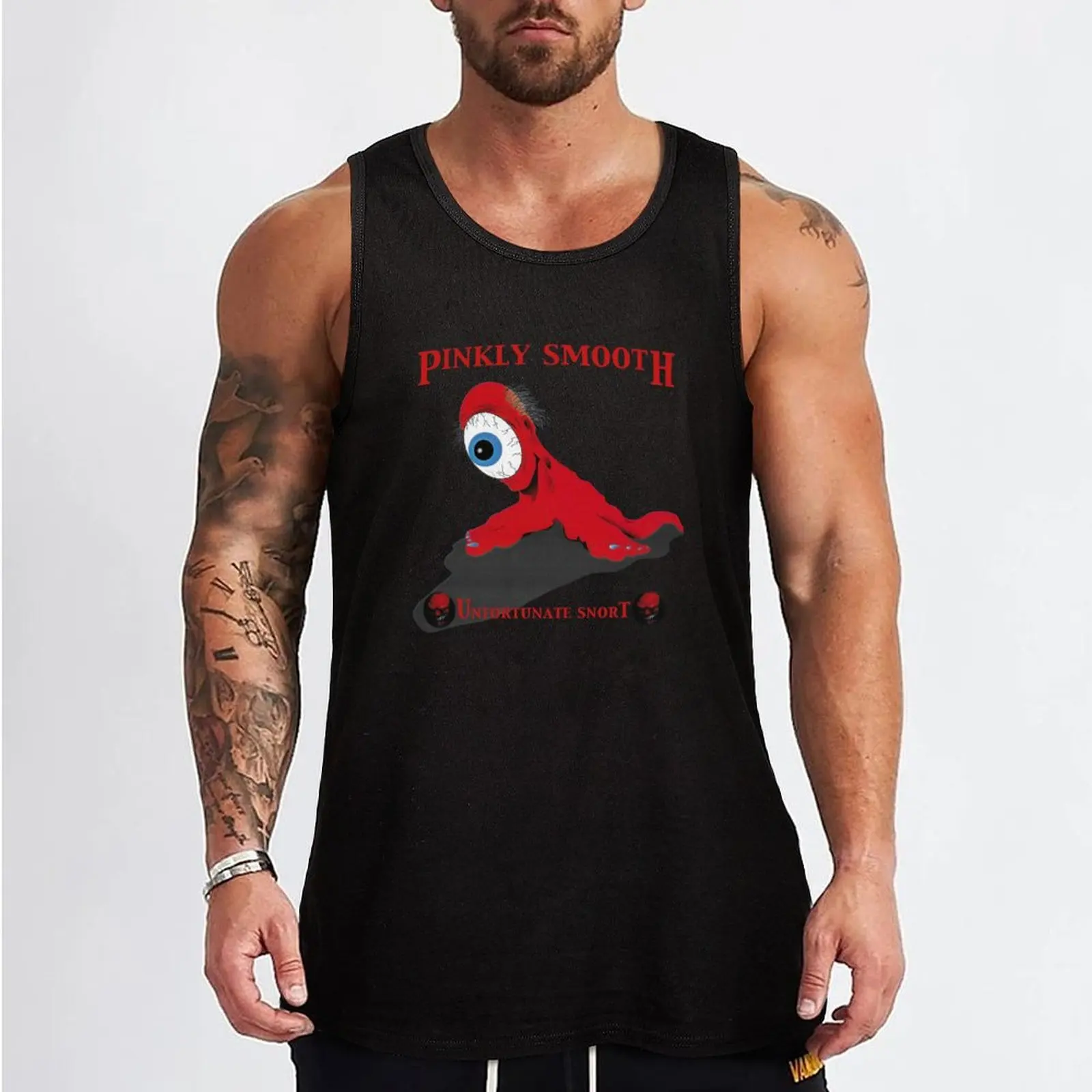 Pinkly Smooth - Unfortunate Snort - Full Colour Tank Top Gym t-shirt man cute tops Man clothes for gym t-shirt for men